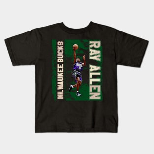 Ray allen || milwaukee bucks Kids T-Shirt